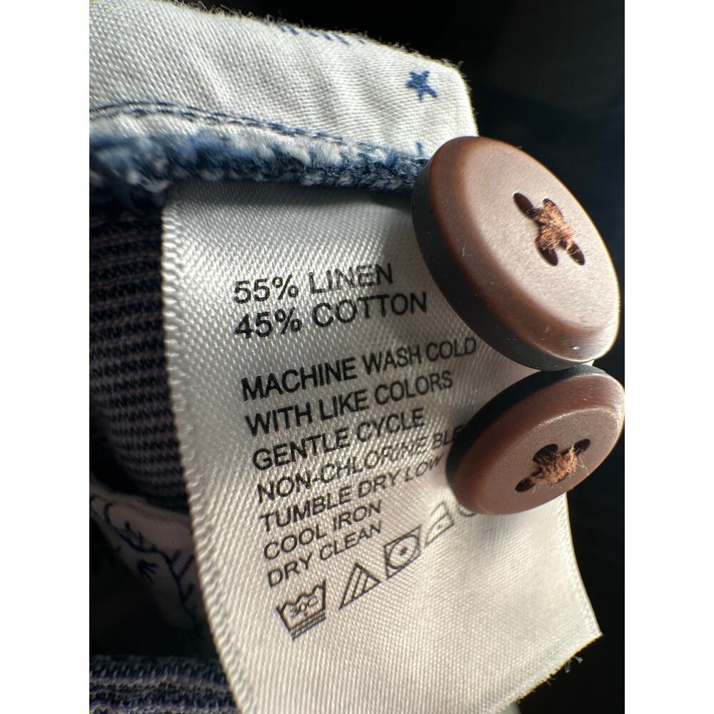 Tommy Bahama 33 Stretch LINEN Cotton Beach Shorts $99 Striped Summer Navy Blue - Picture 7 of 7